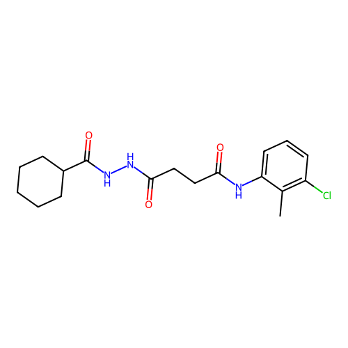 N-(3-chloro-2-methylphenyl)-4-[2-(cyclohexylcarbonyl)hydrazinyl]-4-oxobutanamide structure