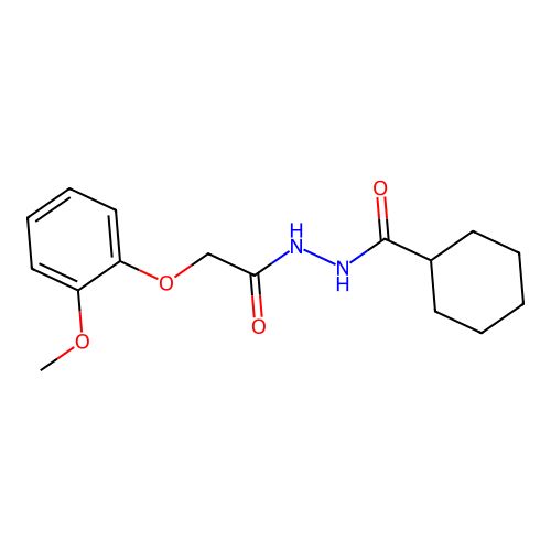 N'-[2-(2-methoxyphenoxy)acetyl]cyclohexanecarbohydrazide structure