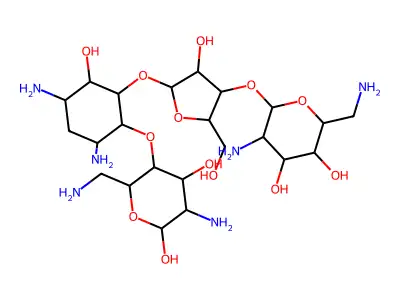 5-amino-2-(aminomethyl)-6-[5-[3,5-diamino-2-[5-amino-2-(aminomethyl)-4,6-dihydroxyoxan-3-yl]oxy-6-hydroxycyclohexyl]oxy-4-hydroxy-2-(hydroxymethyl)oxolan-3-yl]oxyoxane-3,4-diol structure