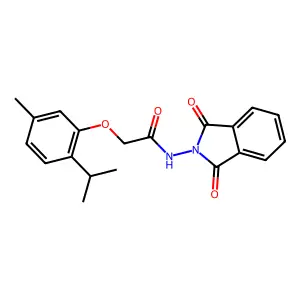 N-(1,3-dioxoisoindol-2-yl)-2-(5-methyl-2-propan-2-ylphenoxy)acetamide structure