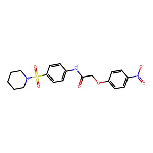 2-(4-nitrophenoxy)-N-(4-(piperidin-1-ylsulfonyl)phenyl)acetamide structure