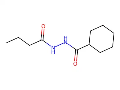 N'-butanoylcyclohexanecarbohydrazide structure