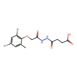 4-{2-[(2,4-Dibromo-6-methylphenoxy)acetyl]hydrazino}-4-oxobutanoic acid structure