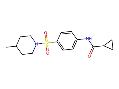 N-[4-(4-methylpiperidin-1-yl)sulfonylphenyl]cyclopropanecarboxamide structure
