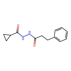 N'-(3-phenylpropanoyl)cyclopropanecarbohydrazide structure