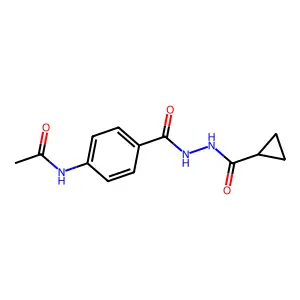 N-(4-{[2-(cyclopropylcarbonyl)hydrazino]carbonyl}phenyl)acetamide structure