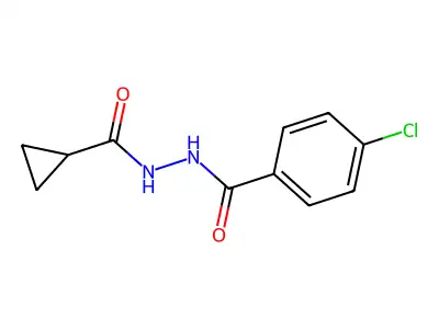 4-chloro-N'-(cyclopropanecarbonyl)benzohydrazide structure