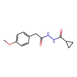 N'-[2-(4-methoxyphenyl)acetyl]cyclopropanecarbohydrazide structure