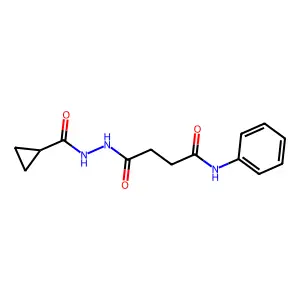 4-[2-(cyclopropylcarbonyl)hydrazino]-4-oxo-N-phenylbutanamide structure