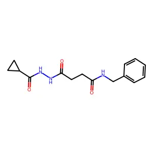 N-benzyl-4-[2-(cyclopropylcarbonyl)hydrazino]-4-oxobutanamide structure