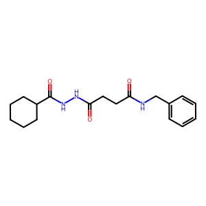 N-benzyl-4-[2-(cyclohexylcarbonyl)hydrazino]-4-oxobutanamide structure