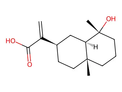 2-(8-Hydroxy-4a,8-dimethyldecahydro-2-naphthalenyl)acrylic acid structure