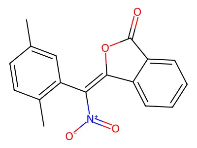 (3E)-3-[(2,5-dimethylphenyl)-nitromethylidene]-2-benzofuran-1-one structure