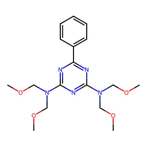 N,N,N',N'-Tetrakis(methoxymethyl)-6-phenyl-1,3,5-triazine-2,4-diamine structure