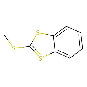 2-(Methylthio)-1,3-benzodithiol-1-ium structure