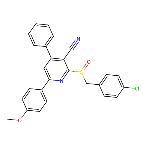 2-[(4-Chlorobenzyl)sulfinyl]-6-(4-methoxyphenyl)-4-phenylpyridine-3-carbonitrile structure