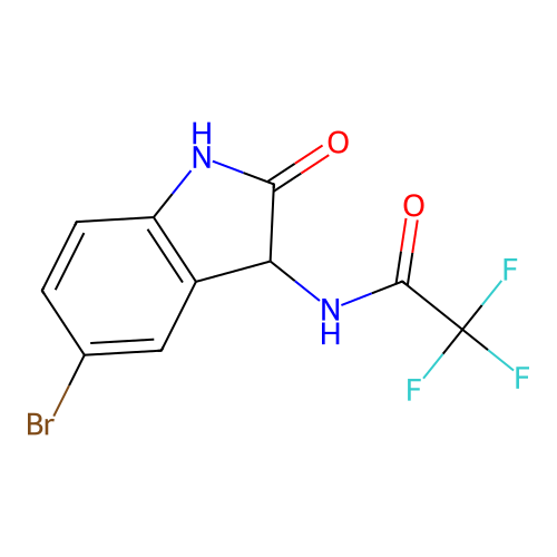 N-(5-bromo-2-oxo-2,3-dihydro-1H-indol-3-yl)-2,2,2-trifluoroacetamide structure