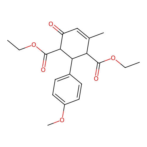 Diethyl 2-(4-methoxyphenyl)-4-methyl-6-oxocyclohex-4-ene-1,3-dicarboxylate structure
