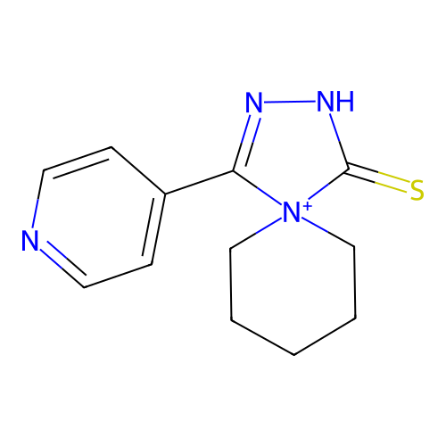 1-Pyridin-4-yl-2,3-diaza-5-azoniaspiro[4.5]dec-1-ene-4-thione structure