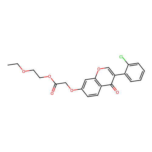 2-Ethoxyethyl 2-[3-(2-chlorophenyl)-4-oxochromen-7-yloxy]acetate structure