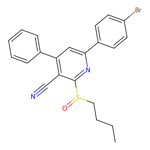 6-(4-Bromophenyl)-2-(butylsulfinyl)-4-phenylpyridine-3-carbonitrile structure
