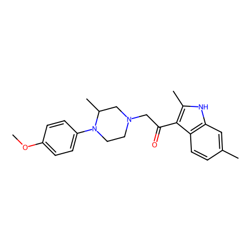 1-(2,6-dimethyl-1H-indol-3-yl)-2-[4-(4-methoxyphenyl)-3-methyl-piperazin-1-yl]ethanone structure