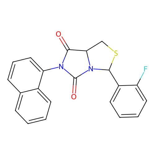 3-(2-fluorophenyl)-6-(naphthalen-1-yl)dihydroimidazo[1,5-c]thiazole-5,7(3H,6H)-dione structure
