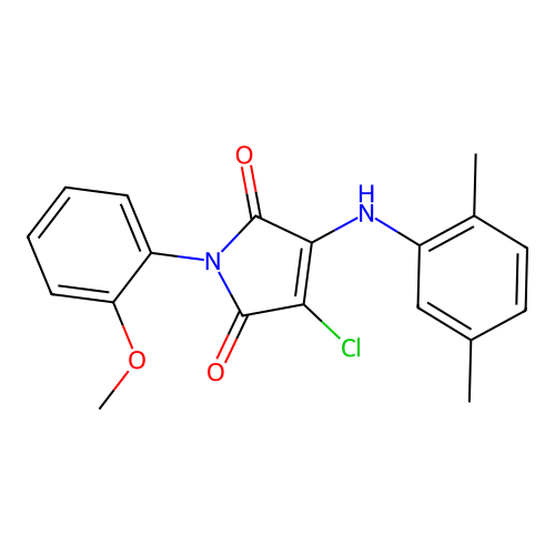 3-chloro-4-((2,5-dimethylphenyl)amino)-1-(2-methoxyphenyl)-1H-pyrrole-2,5-dione structure