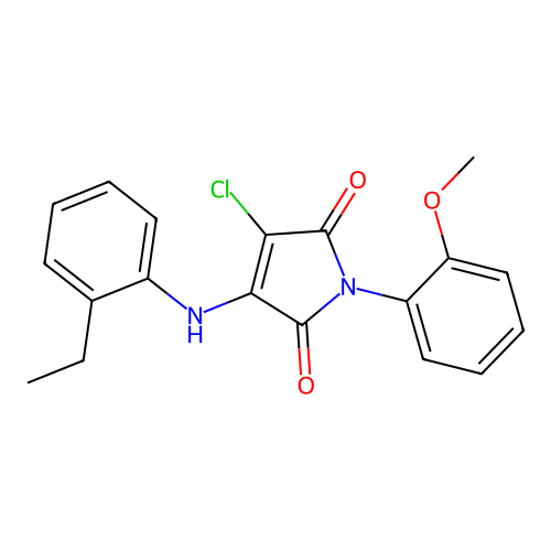 3-chloro-4-((2-ethylphenyl)amino)-1-(2-methoxyphenyl)-1H-pyrrole-2,5-dione structure