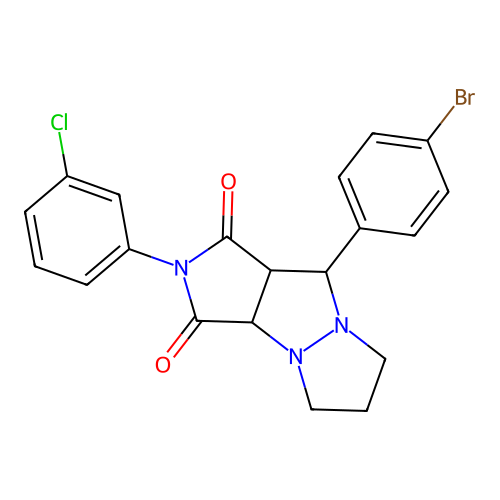 7-(4-bromophenyl)-4-(3-chlorophenyl)-1,4,8-triazatricyclo[6.3.0.0^{2,6}]undecane-3,5-dione structure