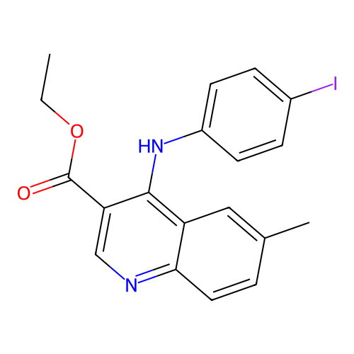 Ethyl 4-[(4-iodophenyl)amino]-6-methylquinoline-3-carboxylate structure