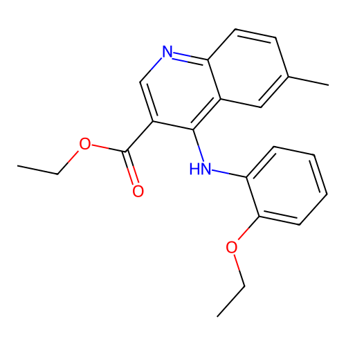 Ethyl 4-[(2-ethoxyphenyl)amino]-6-methylquinoline-3-carboxylate structure