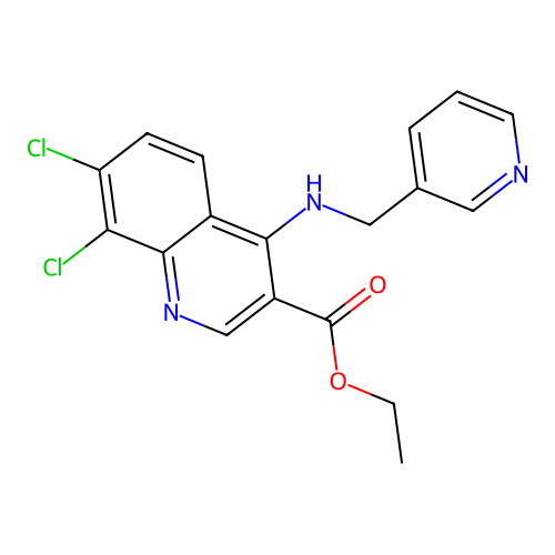 Ethyl 7,8-dichloro-4-[(pyridin-3-ylmethyl)amino]quinoline-3-carboxylate structure