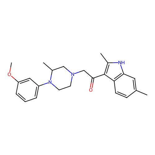 1-(2,6-dimethyl-1H-indol-3-yl)-2-[4-(3-methoxyphenyl)-3-methyl-piperazin-1-yl]ethanone structure