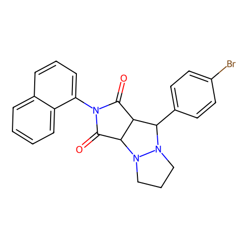 9-(4-bromophenyl)-2-(naphthalen-1-yl)hexahydro-1H-pyrazolo[1,2-a]pyrrolo[3,4-c]pyrazole-1,3(2H)-dione structure