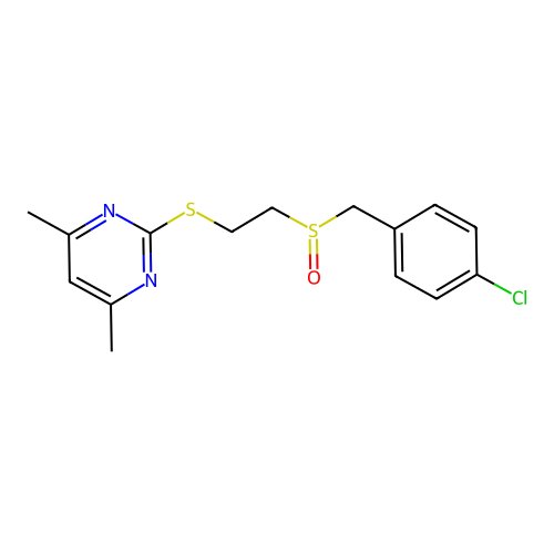 2-[2-(4-Chloro-phenylmethanesulfinyl)-ethylsulfanyl]-4,6-dimethyl-pyrimidine structure