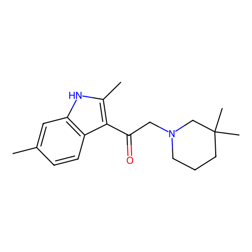 1-(2,6-dimethyl-1H-indol-3-yl)-2-(3,3-dimethylpiperidin-1-yl)ethanone structure