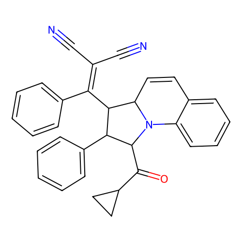 {[1-(cyclopropylcarbonyl)-2-phenyl-1,2,3,3a-tetrahydropyrrolo[1,2-a]quinolin-3-yl](phenyl)methylidene}propanedinitrile structure