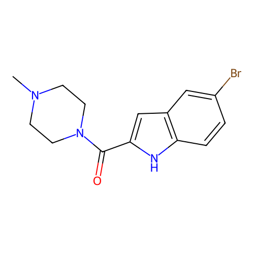 (5-bromo-1H-indol-2-yl)(4-methylpiperazin-1-yl)methanone structure