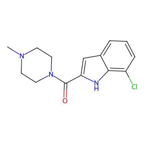 (7-chloro-1H-indol-2-yl)(4-methylpiperazin-1-yl)methanone structure