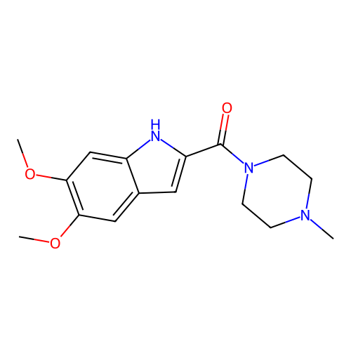 (5,6-dimethoxy-1H-indol-2-yl)(4-methylpiperazin-1-yl)methanone structure