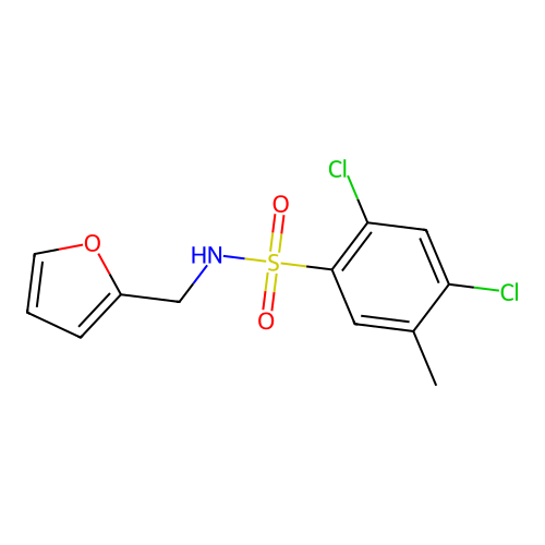 2,4-dichloro-N-(furan-2-ylmethyl)-5-methylbenzenesulfonamide structure