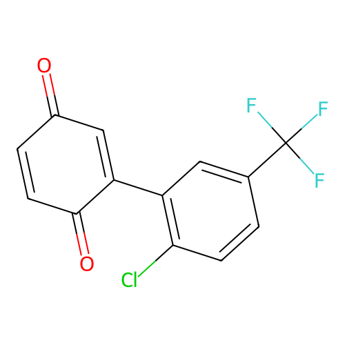 2-[2-Chloro-5-(trifluoromethyl)phenyl]cyclohexa-2,5-diene-1,4-dione structure
