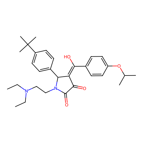(4E)-5-(4-tert-butylphenyl)-1-(2-diethylaminoethyl)-4-[hydroxy-(4-propan-2-yloxyphenyl)methylidene]pyrrolidine-2,3-dione structure