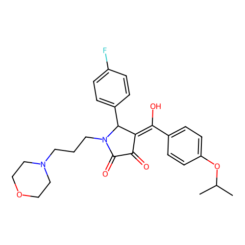 (4E)-5-(4-fluorophenyl)-4-[hydroxy-(4-propan-2-yloxyphenyl)methylidene]-1-(3-morpholin-4-ylpropyl)pyrrolidine-2,3-dione structure