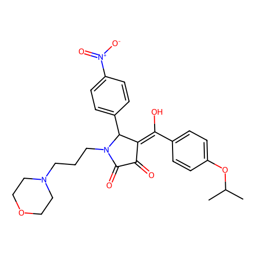 (4E)-4-[hydroxy-(4-propan-2-yloxyphenyl)methylidene]-1-(3-morpholin-4-ylpropyl)-5-(4-nitrophenyl)pyrrolidine-2,3-dione structure