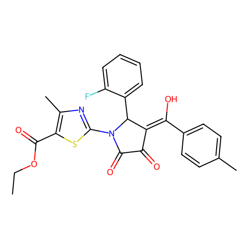 ethyl 2-[2-(2-fluorophenyl)-4-hydroxy-3-(4-methylbenzoyl)-5-oxo-2,5-dihydro-1H-pyrrol-1-yl]-4-methyl-1,3-thiazole-5-carboxylate structure