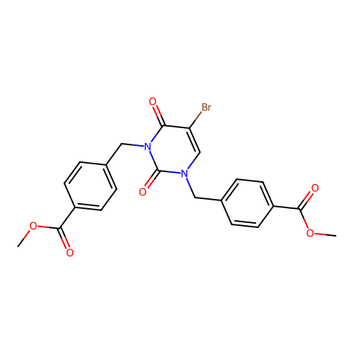 dimethyl 4,4'-((5-bromo-2,4-dioxopyrimidine-1,3(2H,4H)-diyl)bis(methylene))dibenzoate structure