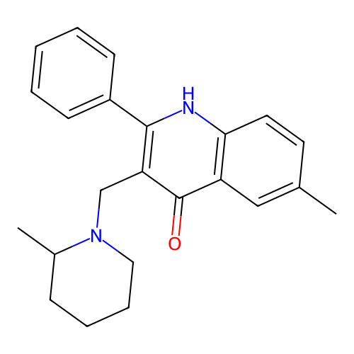 6-Methyl-3-[(2-methylpiperidin-1-yl)methyl]-2-phenylquinolin-4-ol structure