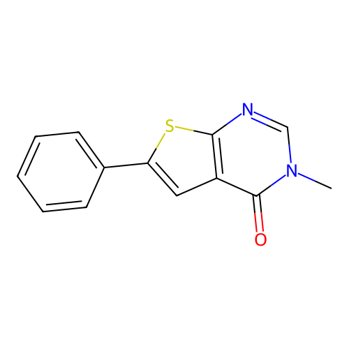 3-methyl-6-phenylthieno[2,3-d]pyrimidin-4(3H)-one structure